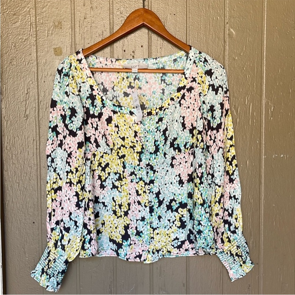 Loft Floral Button Up Blouse
